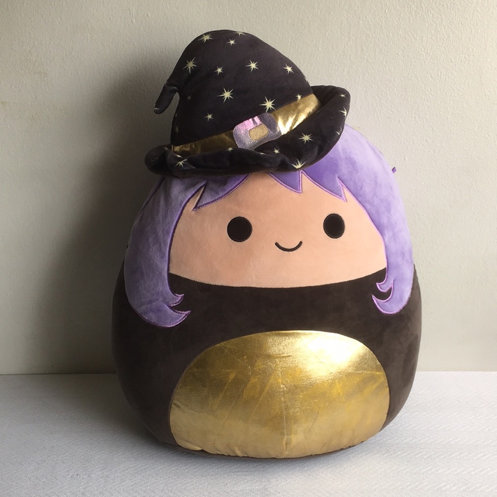 Squishmallow 16 inch Halloween Black Purple Voodie Witch Soft Toy